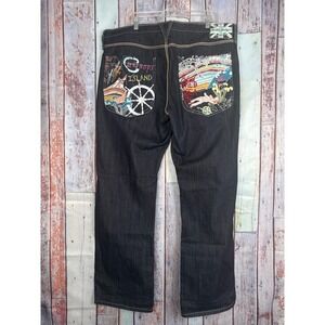 Artful Dodger Men Jeans Embroidered Pockets Bishops Island Hip Hop W42-44xL34-35